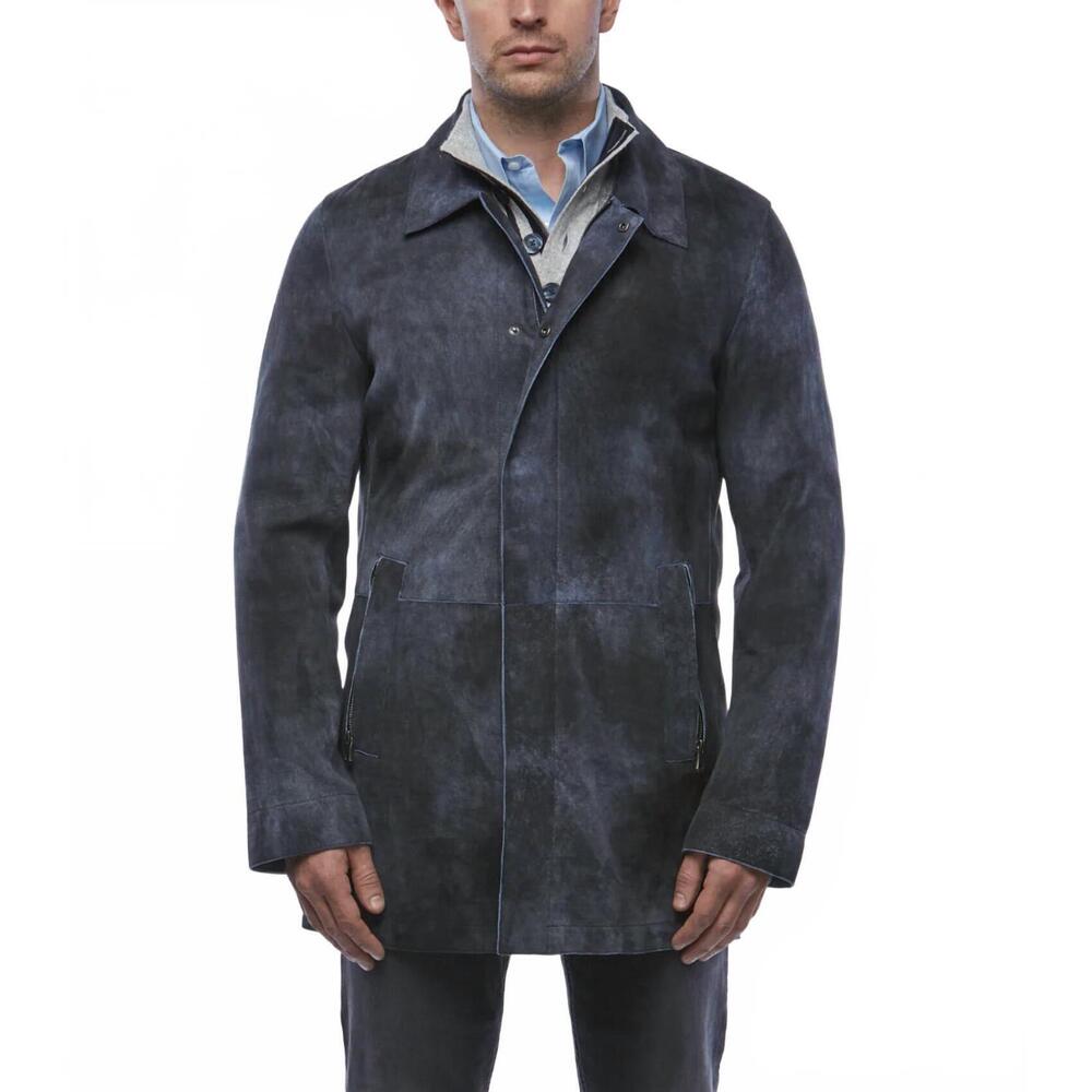 NEW LUSSO BENI spiro pea coat in blue